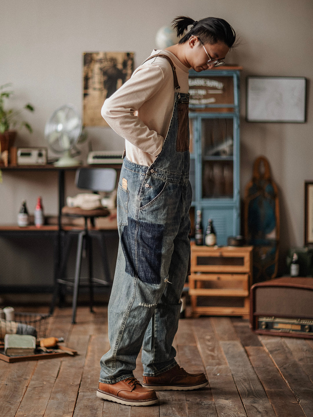 Paul™ | Pantalón de tirantes azul claro casual